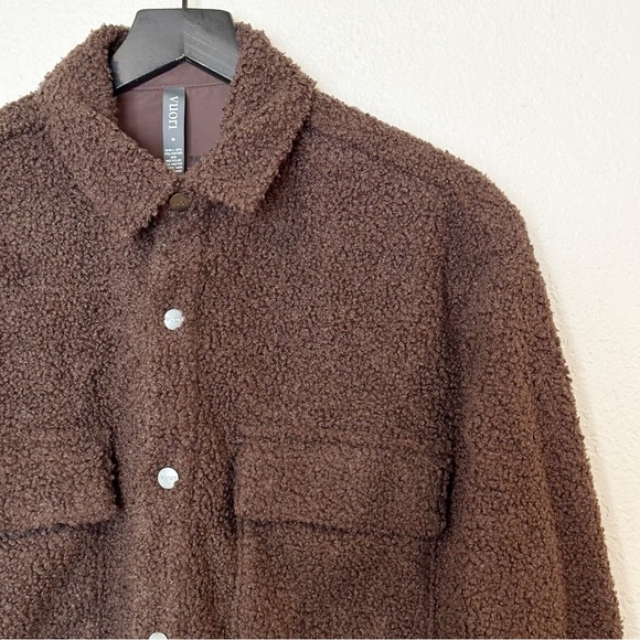 Vuori Jacket Womens M Sycamore Short Shirt Jacket Snap Button Fleece Brown Java - Picture 4 of 9